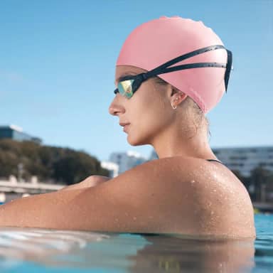 Toucas de natação para cabelos longos, toucas de natação de silicone durável para mulheres, homens e adultos