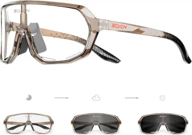 SCVCN Óculos de Ciclismo Fotocromáticos Homens Mulheres Óculos de Sol Esportivos Transparentes Proteção UV400 para Ciclismo Corrida mtb DZ-S63