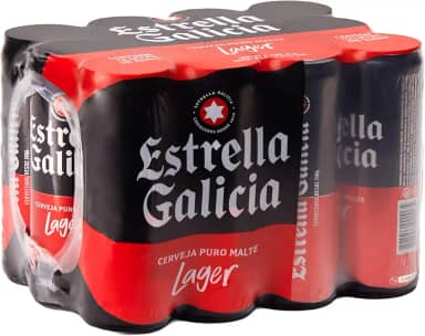 Pack de Cerveja Estrella Galicia Lager LT 350ml 12 Unidades