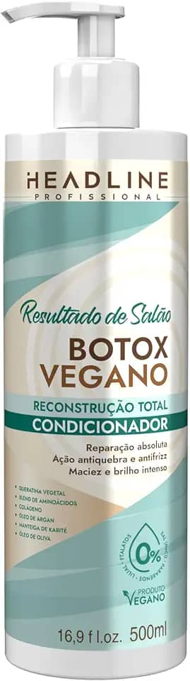 Condicionador Botox Vegano - Reconstrói, Fortalece e Realinha - HEADLINE Resultado de Salão - 500ml