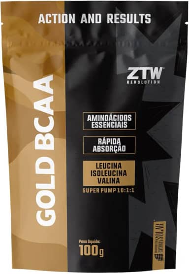 BCAA Gold Super Pump 10:1:1 Refil 100g em Po Aminoacidos Essenciais Leucina Isoleucina Valina Importado Original (100G, Melancia)