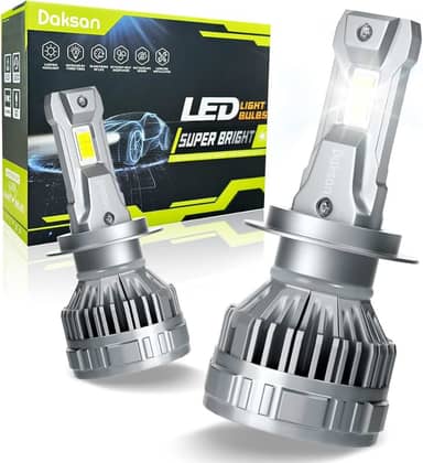 Kit Ultra Lâmpada LED Daskan Farol H7 H11 HB3/9005 HB4/9006 36000LM 6500K Branco Frio, 2 Lâmpadas 100W Super Brilho, IP68, 12-24V (H11)