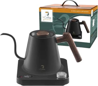 iCoffee Chaleira Elétrica de Pescoço de Ganso 600ml - 900W, Controle de Temperatura 40-98°C, Aço Inoxidável 304, para Café Pour Over e Chá, 127V