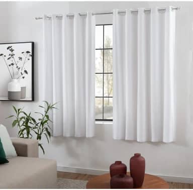 Cortina Cozinha Voil Gaze Linho Branco 2,80x1,40 Forro Microfibra