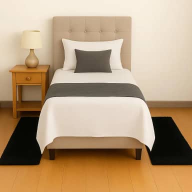 Kit Com 2 Passadeiras Tapete 50x100 17mm Antiderrapante Toque Macio e Visual Moderno Para Corredor Sala Quarto Escritório (PRETO)