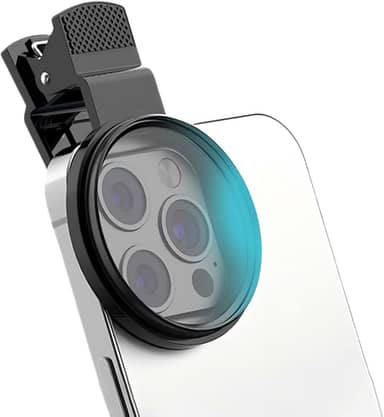 Lente de câmera de telefone de 52 mm com clipe CPL com filtro polarizador, compatível com iPhone, Samsung, reduz o brilho e os reflexos