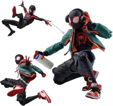 Spider Mαn: Into The Spider-Verse Miles Morales Sentinel SV Super Heroes 6 polegadas / 16 cm Articulações Móveis Figura de Ação Modelo Colecionável Ornamentos Conjunto Caixa de Brinquedo