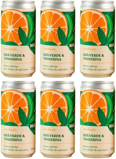 Kit 6X: Chá Verde com Tangerina Gaseificado Brazô 269ml