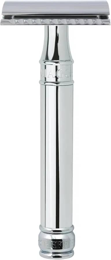 Edwin Jagger DE89BL Lâmina de barbear de segurança de borda dupla clássica reutilizável cromada para homens