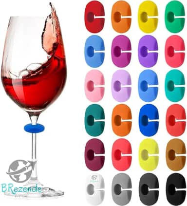 Marcador De Taças E Copos Com 24 Unidades Em Silicone
