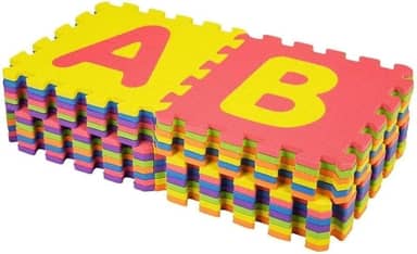 Kit 10 Tapetes Tatames 30 x 30 Coloridos Eva Bebe Números e Alfabeto Letras Emborrachado De Encaixe Infantil