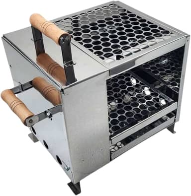 Churrasqueira para Apartamento Ecológica sem Fumaça Pequena Aço Inox 430 Com 2 Grelhas