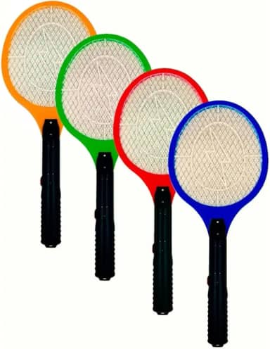 Raquete Elétrica Mata Mosquito Recarregável Portátil – Elimina Insetos, Moscas e Pernilongos com Segurança