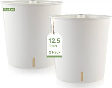 Vasos autoirrigáveis para plantas de interior, design de vaso interno, vaso de flores grande espesso com janela visual de nível de água, pacote com 2 para jardim, pátio, varanda, sala de estar