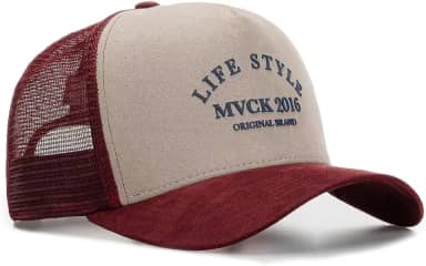 Boné Trucker Colorado Vinho e Bege Camurça MVCK