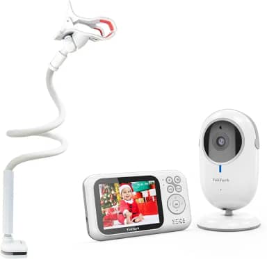 TakTark Babá Eletronica Câmera, 3.2' Monitor de Câmara para Bebés com suporte para montagem de câmera, Sem WiFi, Visão nocturna, Áudio de 2 vias, Sensor de temperatura ambiente, VOX Activado por som