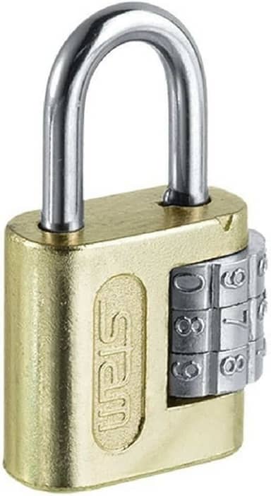 Cadeado Com Segredo Stam 25Mm Dourado Em Aço Profissional