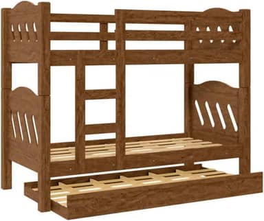 Beliche Treliche Reforçada c/Cama Auxiliar Pérola (Castanho)