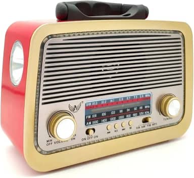 Rádio Retro A3199T Lanterna Bluetooth Fm Pendrive (Vermelho)
