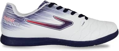 Chuteira Topper Flame Fsal, Branco/Cinza/Vermelho, 42