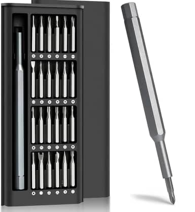 Conjunto de Chave de Fenda Magnética 24 em 1 com Bits para Eletrônicos, Celulares, Drone, Óculos e Relógios
