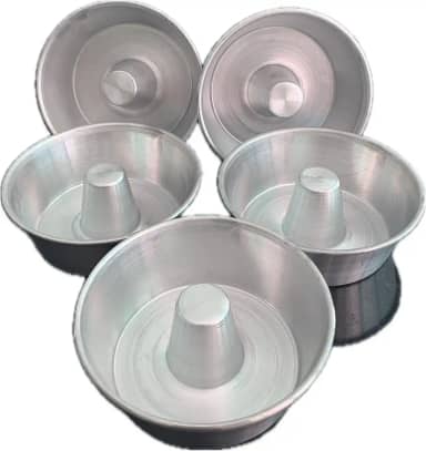 Kit 5 Forma Bolo Caseiro Pequeno 13 X 6,0 X 15,5 Cm Alumínio