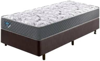 Cama Box Solteiro King Reforçado 96x203x38cm e Colchão Adapto Molas Ensacada Marrom