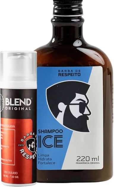 Kit Crescimento Barba Shampoo Ice E Blend Barba De Respeito