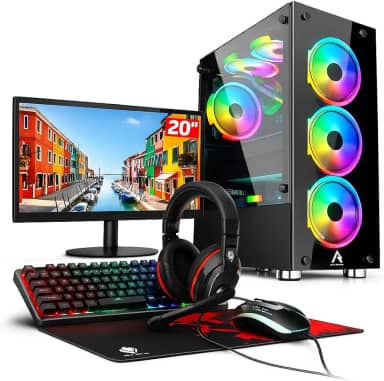 PC GAMER RYZEN 5 5600GT, 16GB DDR4, SSD M.2 NVME 500GB, FONTE 500W, MB A520 + MONITOR 20" + KIT GAMER 4 EM 1