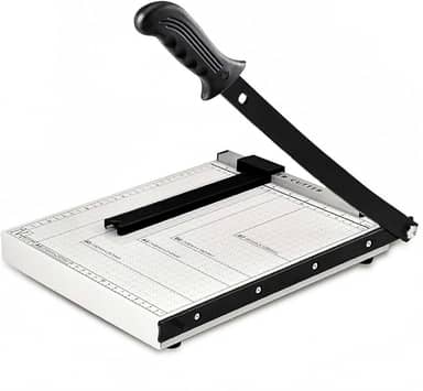 Guilhotina de Papel com Protetor de Segurança e Bloqueio de Lâmina Aparador de Papel Guilhotina para Serviços Gráficos (02-Edição Básica)