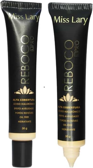 Base Facial Reboco Pro, Alta Cobertura, com Ácido Hialurônico, Efeito Matte Aveludado, Oil Free, 30g - Maquiagem Miss Lary (04)