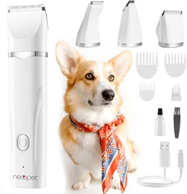 7 em 1 Máquina de Tosa Pets Profissional Kit Silenciosa Aparador com Altura Ajustável Recarregável Para Cães Gatos com Acessórios Bivolt 110/220