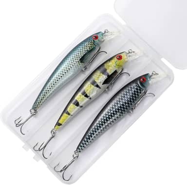 Kit 3 Iscas Artificiais Minnow Meia Água Para Tucunaré Traíra Dourado Robalo Black Bass