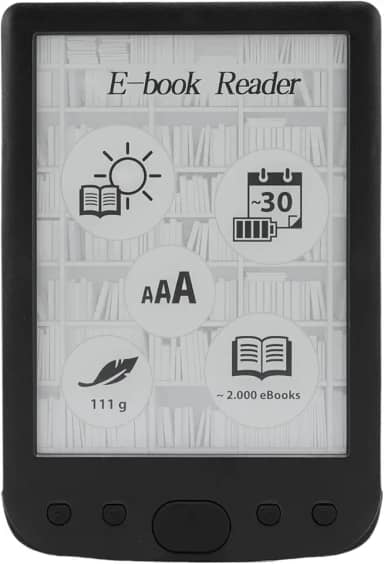VBESTLIFE BK6025 Ebook Reader, Leitor de Livros Eletrônicos de Tela de Tinta de 6 Polegadas, Leitura Personalizada, para Viajar, Viajar ou Relaxar Em Casa (4g)