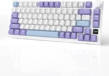 AJAZZ Teclado mecânico AK820PRO 75% Hot Swap com montagem em gaxeta com tela TFT, 4000mAh BT/2,4G/LED RGB virado para sul, controle de botão para E-Sport/Windows/Mac, interruptor de presente