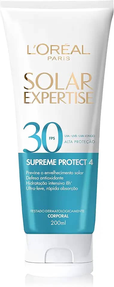 L'Oréal Paris Solar Expertise Supreme Protect Protetor Solar Corporal com Defesa Antioxidante, Hidratação Intensiva, Previne Manchas Solares e Resistente à Água, 200ml