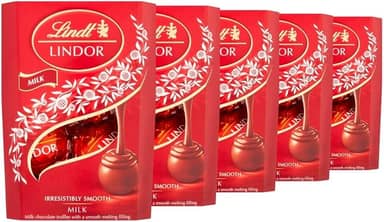 5 Caixas de 37g, Bombons de Chocolate Suiço, Lindt Lindor