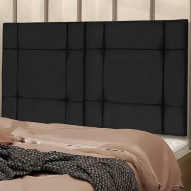 CABECEIRA CAMA CASAL BOX 140cm Estofada ELLEGANCY Preto