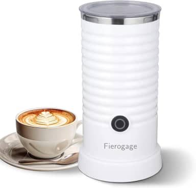 Fierogage Espumador De Leite, Vaporizador E Aquecedor Automático De Leite, 4 Em 1 Multifuncional Elétrico Para Espuma Quente E Fria E Aquecedor De Leite Para Latte, Cappuccinos, Macchiato, Branco