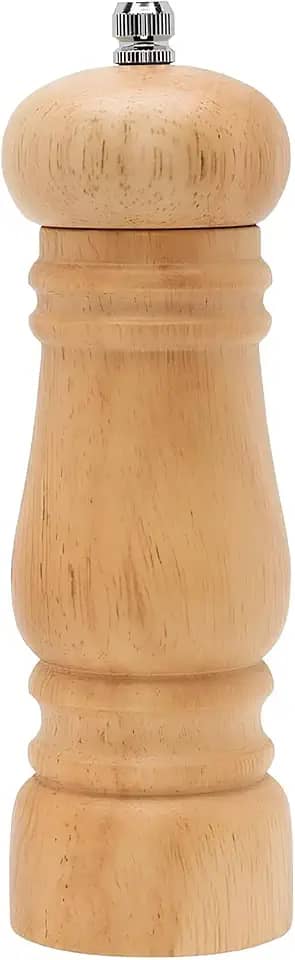 Moedor de Pimenta e Sal em Madeira Nobre Linha Premium: Moedor Manual com Mecanismo de Cerâmica e Pino Regulador para Sal Grosso, Pimenta do Reino e Temperos Design Rústico, Ideal para Cozinha Gourmet