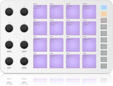 M-VAVE SMC-PAD VEDO Controlador MIDI, 16 Almofadas Sensíveis à Velocidade RGB, 8 Botões Atribuíveis, Conexão USB-C Bateria Recarregável sem fio suporta maioria das conexões PC telefone celular CUVAVE