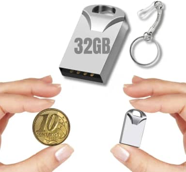 Pen Drive Mini de 32 Gigas de Armazenamento Com Chaveiro Ideal Para Armazenar Arquivos Fotos Musicas e Videos