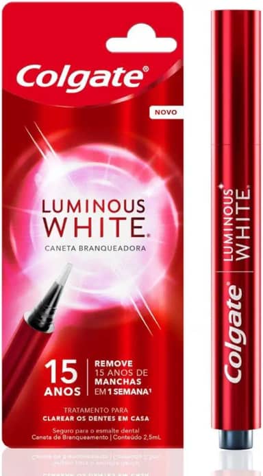Caneta Clareadora Dental Colgate Luminous White Para Uso Noturno e Fácil de Usar 2,5 ml