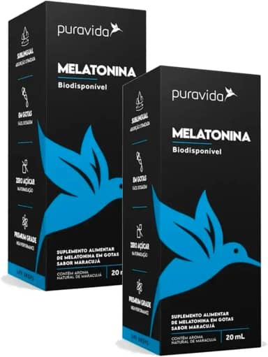 Kit 2x Melatonina Sabor Maracujá - 500 Gotas/20ml - Puravida