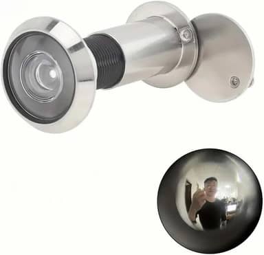 Olho Mágico para Porta Soprano em Latão Cromado – Visor de Segurança, Instalação Fácil, Alta Durabilidade – Cor Prata