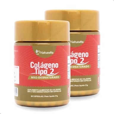 Colágeno Tipo 2 Não Desnaturado. 40mg por Cápsula. (2 und. 120 cápsulas)