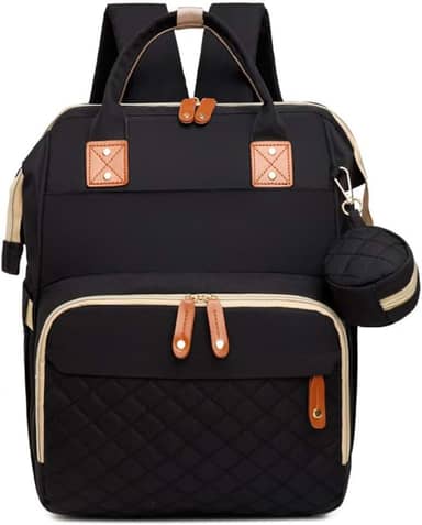 Mochila Maternidade Impermeável Unissex Grande Capacidade — Bolsa Mochila Bebê Menino/Menina com Abertura Extra Larga, Zíper Duplo SBS, Bolso Traseiro Antirroubo e Alças Acolchoadas