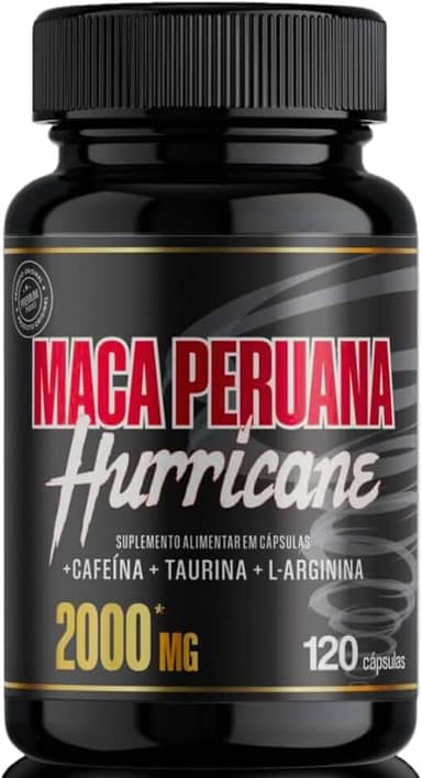 Maca Peruana 2000mg Super Concentração Ativa Com Arginina + Taurina + Cafeína Para Praticantes de Musculação E Esportistas Com 120 Cápsulas