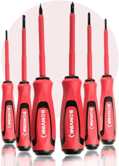 Jogo de Chave Fenda e Phillips Isolada 6 Chaves 1000V kit Chave de Fenda Philips Isolada Eletricista com Imã Magnética