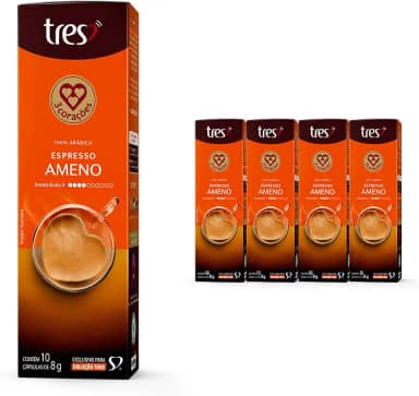 3 Corações Pack Cápsula de Café Espresso Ameno TRES - 40 un